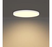 Klighten Lampara de Techo Led 28W 2520LM, Panel Led Superficie Techo Ronda, Plafón Led Techo Moderna, Luz Techo para Cocina Salon Dormitorio Pasillo, Ø30cm × H2cm, Blanco Cálido 3000K, Blanco