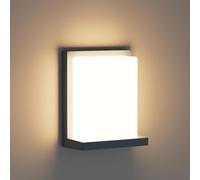 Klighten Lámpara LED para exteriores de 30 W, aplique blanco cálido de 3000 K, lámpara para exteriores IP65, aplique de aluminio para terraza, jardín, Antracita