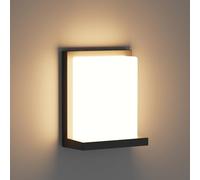 Klighten Lámpara LED para exteriores de 30 W, aplique blanco cálido de 3000 K, lámpara para exteriores IP65, aplique de aluminio para terraza, jardín, Negro