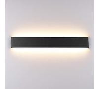 Klighten Lámparas de Pared Led Interior 61cm, 20W Aplique de Pared Arriba Abajo Moderna, Luz de Pared de Aluminio para Salas, Escalera, Dormitorios, Pasillos, 1990 Lumen, Blanco Cálido 3000K, Negro