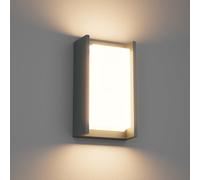Klighten LED lámpara exterior 24 W, 3000 K lámpara de pared blanco caliente, Aplique exterior impermeable IP65, adecuada para terrazas, Antracita
