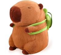 Capibara Peluche - Realista Capybara Peluche - Peluche de Capibara con Mochila de Tortuga, Simulación Carpincho Juguetes, niños y niñas, Peluche y cojín para Juguetes acogedores