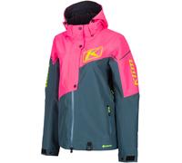 Klim Alpine 2022 Chaqueta para moto de nieve, rosa-verde-azul, tamaño M para Mujer