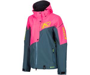 Klim Alpine 2022 Chaqueta para moto de nieve, rosa-verde-azul, tamaño S para Mujer
