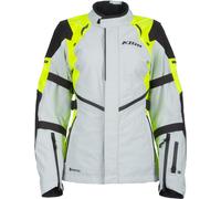 Klim Altitude Rogue Gore-Tex Chaqueta textil para moto para mujeres, Gris claro/amarillo, Talla XL