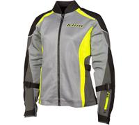 Klim Avalon Chaqueta textil de motocicleta, gris-amarillo, tamaño S para Mujer
