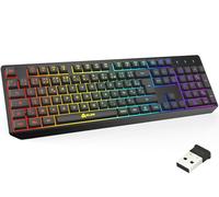 KLIM Chroma Teclado Gaming en French AZERTY Wireless - Alto Desempeño - Retroiluminación a Color Estilo Gaming - Teclado para Juegos - Nueva Versión