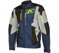 Klim Dakar Chaqueta textil de la motocicleta, blanco-azul-amarillo, tamaño L para Hombres