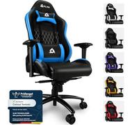 KLIM Esports Silla Gaming Ergonómica - Nuevo - con Soporte Lumbar y Cervical - Reclinable - Silla de Escritorio Ajustable - Piel Sintética y Materiales Premium - Silla Gamer - Azul