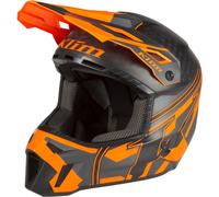 Klim F3 Carbon Pro Ascent Casco de moto de nieve, negro-naranja, tamaño XL para Hombres