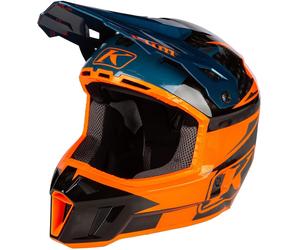 Klim F3 Carbon Pro Casco de motocross, naranja/azul, Talla XS (52)