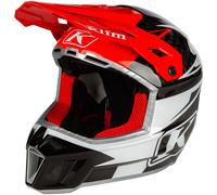 Klim F3 Carbon Pro Casco de motocross, negro-blanco-rojo, tamaño M para Hombres