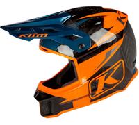 Klim F3 Carbon Pro, casco enduro XL male Negro/Naranja/Azul Oscuro