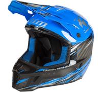 Klim F3 Carbon Pro Thrashed Casco de moto de nieve, negro/azul, Talla L (58/59)
