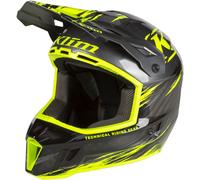 Klim F3 Carbon Pro Thrashed Hi-Vis Casco de moto de nieve, negro/amarillo, Talla XL (60/61)