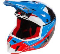 Klim F3 Carbon Velocity Casco de moto de nieve, negro/rojo/azul, Talla XL (60/61)