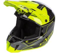 Klim F3 Carbon Velocity Hi-Vis Casco de moto de nieve, negro/amarillo, Talla M (56/57)