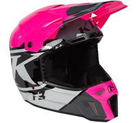 Klim F3 Disarray Casco de Motocross, gris-rosa, tamaño 2XL para Hombres