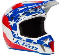 Klim F3 Patriot 2.0 Casco de Motocross, blanco-rojo-azul, tamaño S para Hombres