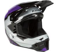 Klim F3 Verge Casco de motocross, negro-lila-plata, tamaño XL para Hombres