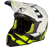 Klim F5 Koroyd Ascent Carbon Casco de Motocross, azul-amarillo, tamaño S para Hombres