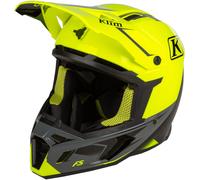 Klim F5 Legion Hi-Vis Casco de motocross, negro/gris/amarillo, Talla S (54/55)