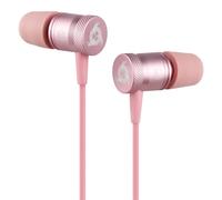 KLIM Fusion - Auriculares con micrófono para móvil + Garantía 5 años + Innovadora Espuma de Memoria + Jack 3,5 mm + Compatibles con Smartphone, Tablet, Consola, PC - Nueva Versión - Rosa Oro