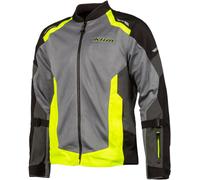 Klim Induction Chaqueta textil de motocicleta, gris-amarillo, tamaño L para Hombres