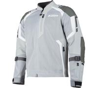 Klim Induction Pro 2025 Chaqueta de malla de moto perforada de cuero/textil, gris-blanco, tamaño L para Hombres