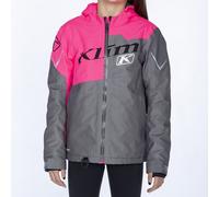 Klim Instinct Chaqueta para moto de nieve juvenil, gris-rosa, tamaño L