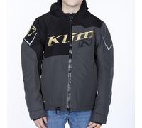 Klim Instinct Chaqueta para moto de nieve juvenil, negro-gris-oro, tamaño L