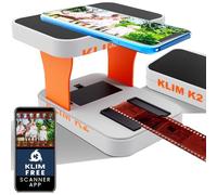 KLIM K2 Escaner Negativos 35mm - App Gratuita - Escáner de Positivos, Escaner de Diapositivas, Visor Diapositivas, Digitalizador Negativos - El Mejor escáner para Fotos Antiguas - Naranja y Gris