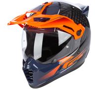 Klim Krios Pro ECE/DOT Echo, casco de aventura XXL female Carbono/Negro/Azul Oscuro/Naranja