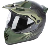 Klim Krios Pro Echo Carbon ECE/DOT Casco de Enduro, negro mate/verde, Talla XL (61/62)