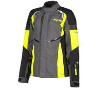 Klim Latitude Chaqueta textil de motocicleta para damas, negro-gris-amarillo, tamaño 42 para Mujer