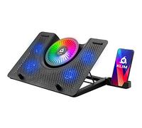 KLIM Nova - Base Refrigeradora Portatil RGB - 11" a 17" - Estable y silenciosa - Panel de Metal - Refrigerador Portátil Gaming Compatible con Mac y PS4 PS5 - Nueva Versión