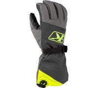 Klim PowerXross Gauntlet Guantes para motos de nieve, gris/amarillo, Talla M