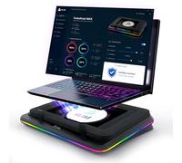 KLIM Turbofrost MAX - Base Refrigeradora Portátil RGB, con Potente Turbofan XL, para Portátil, 15.6-17, Nuevo Sistema para un Flujo de Aire Óptimo, Velocidad Ajustable, Pantalla LCD