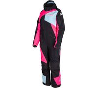 Klim Vailside Traje de moto de nieve de una pieza para mujer, negro/azul claro/rosa, Talla M corto