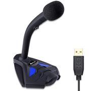 KLIM™ Voice V2 + Micrófono USB de Escritorio + Nuevo Versión + Óptima Calidad de Sonido + Ideal para grabación y reconocimiento de Voz, Streaming, Youtube, Podcast + Compatible Windows Mac PS4 + Azul