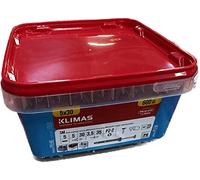 KLIMAS Cheville à frapper collerette conique, vis tête fraisée PZ 5 x 30 - Seau de 600 - Cheville fixation