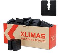 KLIMAS® Espaciadores de plástico, 10 mm, 50 unidades, color negro, perfil de zócalo, pieza de compensación para tacos universales con 3 diámetros 6/8/10 mm, separadores de polietileno