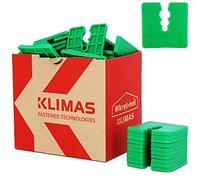 KLIMAS® Espaciadores de plástico, 4 mm, 50 unidades, color verde, perfil de zócalo, pieza de compensación para tacos universales con 3 diámetros 6/8/10 mm de polietileno