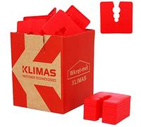 Klimas® - Juego de 50 espaciadores de plástico de 3 mm, 50 unidades, color rojo, perfiles de zócalo, riel de nivelación, pieza distanciadora para tacos universales con 3 diámetros de 6/8/10 mm de