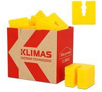 Klimas® Juego de espaciadores de plástico de 5 mm, 50 unidades, color amarillo, perfiles de zócalo, separación para tacos universales con 3 diámetros de 6/8/10 mm de diámetro, espaciadores PE
