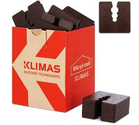 Klimas® Separadores de plástico de 2 mm, 50 unidades, color marrón, perfiles de zócalo, rieles de nivelación, pieza espaciadora para tacos universales con 3 diámetros de 6/8/10 mm de diámetro,
