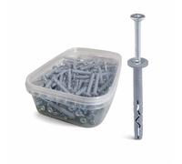 Klimas SMK - Tacos de montaje rápido con cuello de 6 x 40 mm, para montaje a través, tacos de impacto para hormigón, ladrillo y piedra arenisca calcárea, ideal para rodapiés y perfiles, 100 unidades