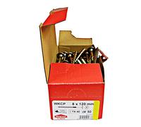 Klimas Tornillos para madera - tornillos de cabeza -Tornillos multiusos - cabeza de plato torx- para construcción de tejado - Pornillos autorroscantes - Screw - 8x120 mm 50 uds. WKCP