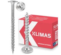 KLIMAS Tornillos para Madera - Tornillos de Cabeza -Tornillos Multiusos - Cabeza de Plato torx- para construcción de tejado - Pornillos autorroscantes - Blanco - 5 x 100 mm 150 Unidades