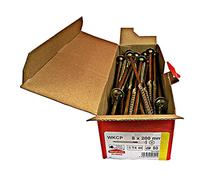 Klimas Tornillos para madera - tornillos de cabeza -Tornillos multiusos - cabeza de plato torx- para construcción de tejado - amarillo - 8x200 mm 50 uds.